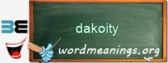 WordMeaning blackboard for dakoity